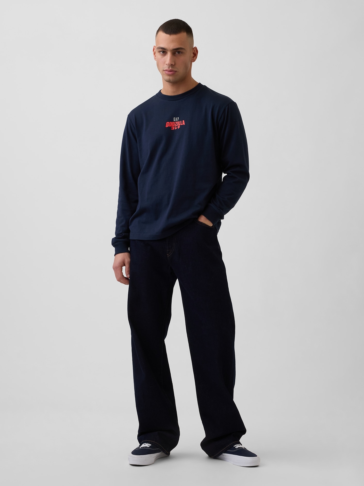 ゴジラ グラフィック GAPロゴ Tシャツ-1