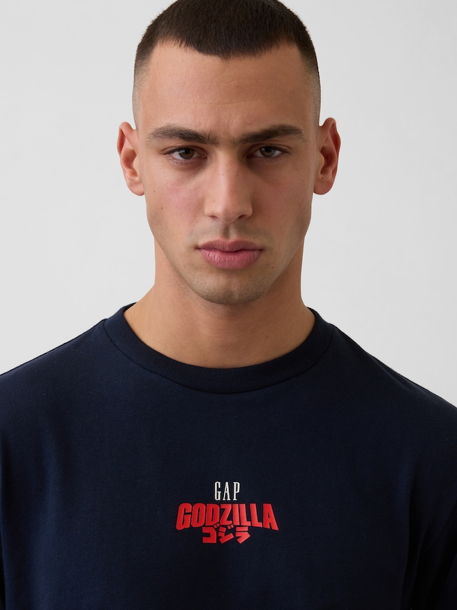 ゴジラ グラフィック GAPロゴ Tシャツ-3