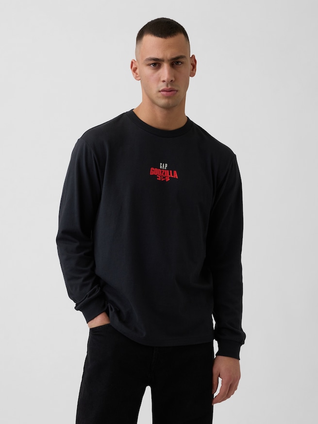 ゴジラ グラフィック GAPロゴ Tシャツ-0