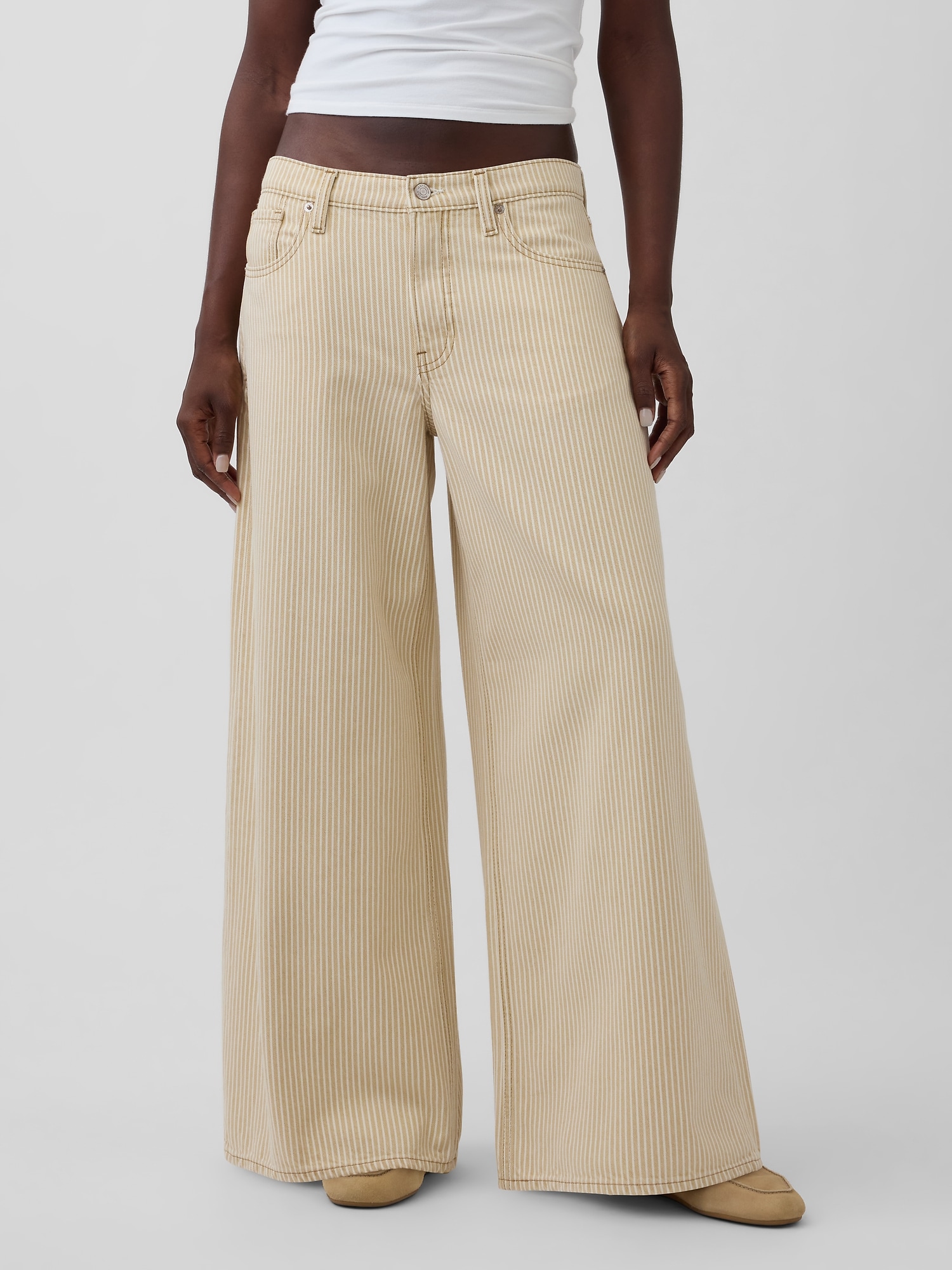 Gap公式オンラインストア | ロースラング ストライプ スーパーバギーデニム