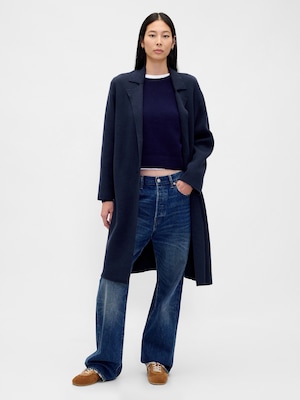 コットンブレンド カーディガンコート