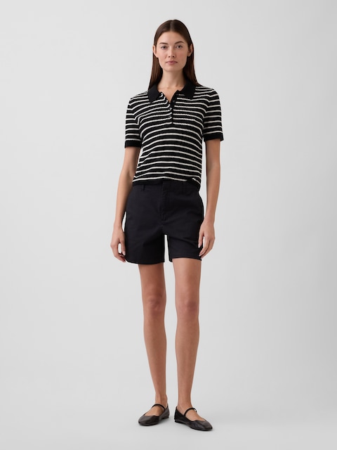 5" Mid Rise Downtown Khaki Shorts