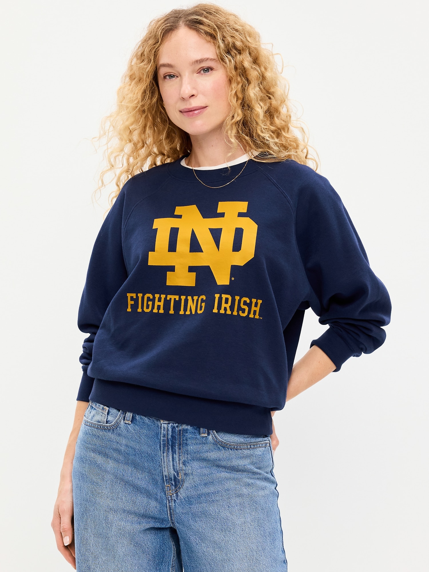 College Crew-Neck Sweatshirt for Women
