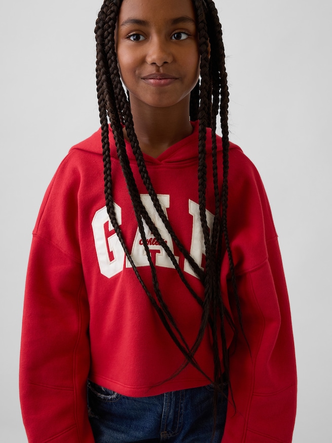 オーバーサイズ バレルスリーブ GAPロゴパーカー (キッズ)-0