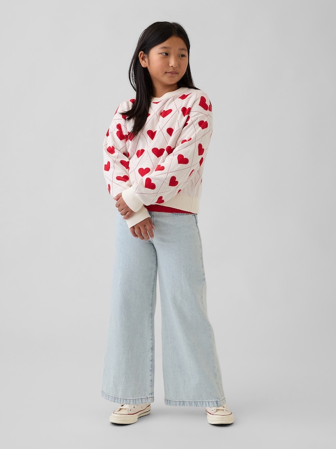 リラックスフィット グラフィック クルーネックセーター (キッズ)-3