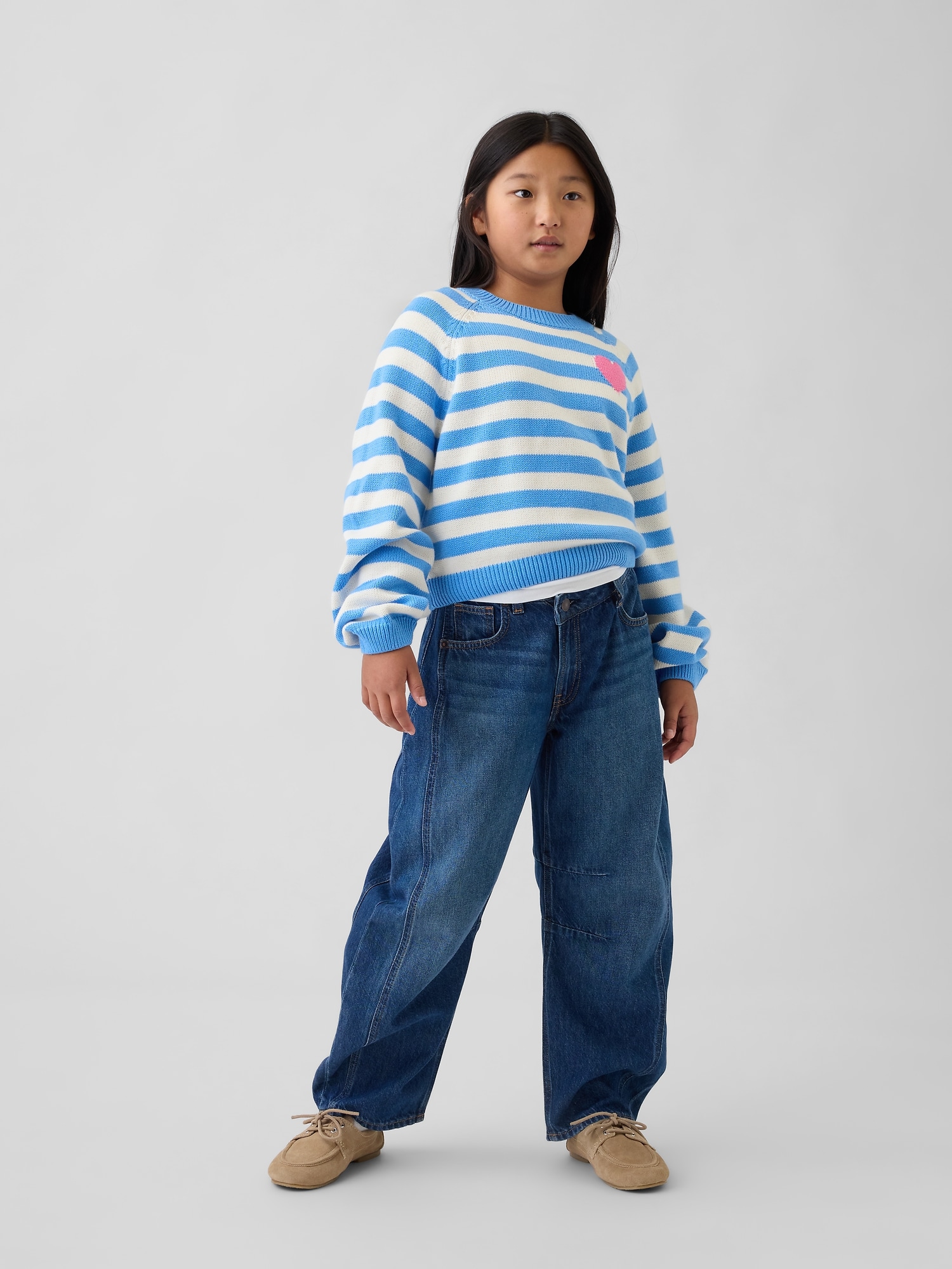 リラックスフィット グラフィック クルーネックセーター (キッズ)-3