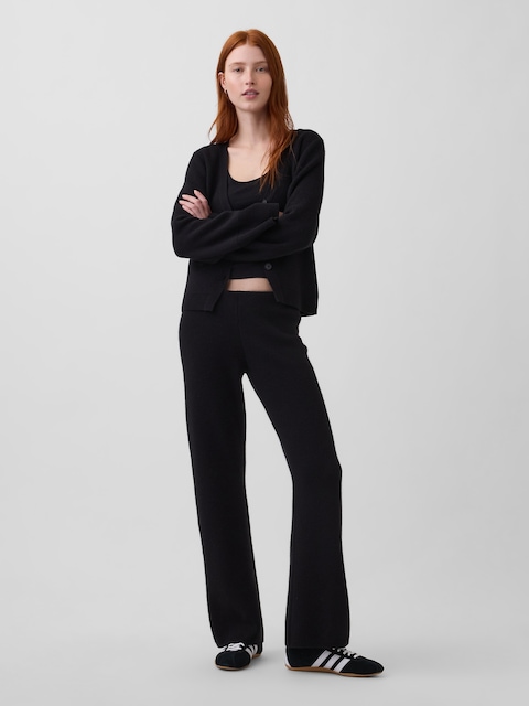 Low Rise Cotton-Blend Boot Sweater Pants