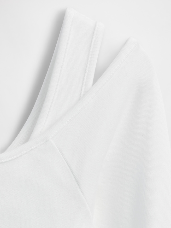 モダン オフショルダートップス-4