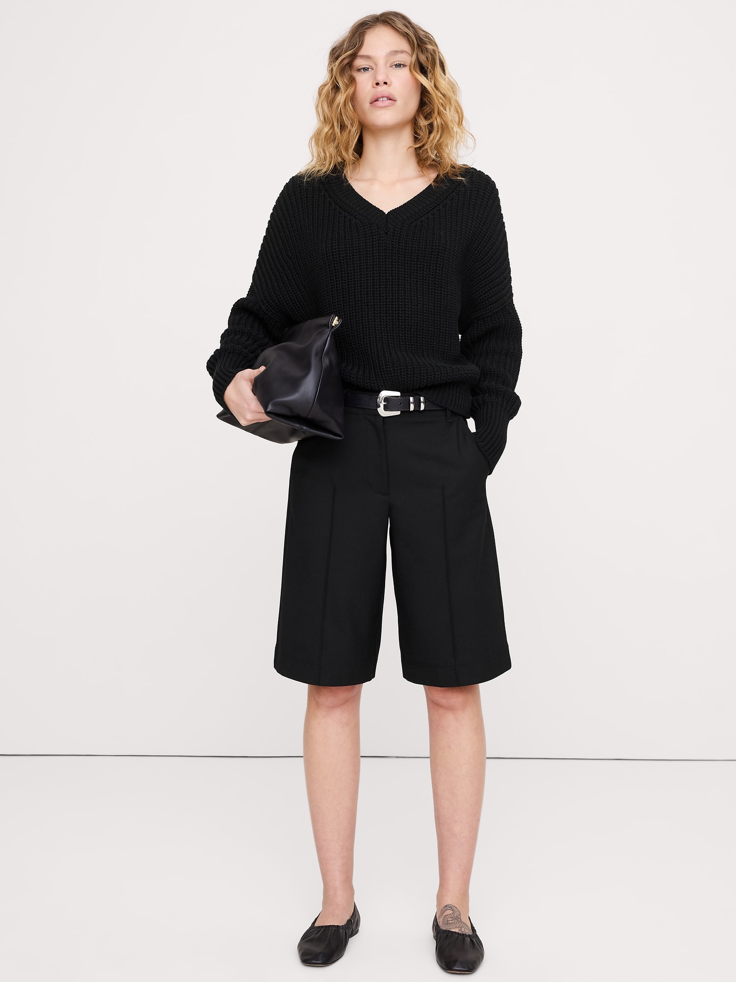 コットン  Vネック セーター-0