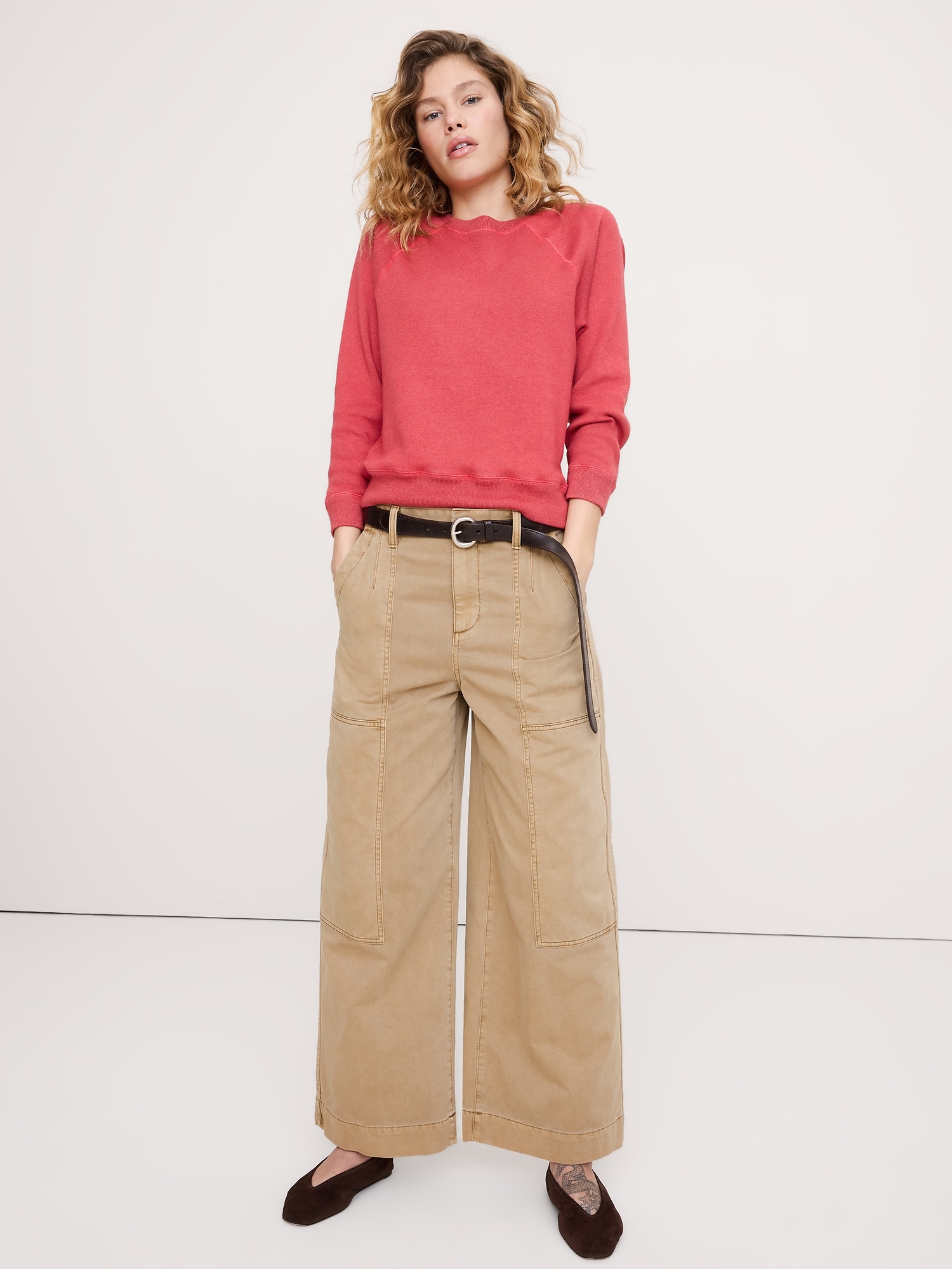 CHANDAIL EN COTON OUATÉ TEINT EN PLONGÉE