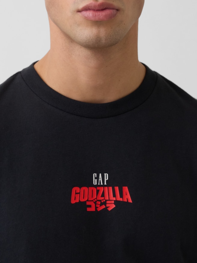 ゴジラ グラフィック GAPロゴ Tシャツ-3