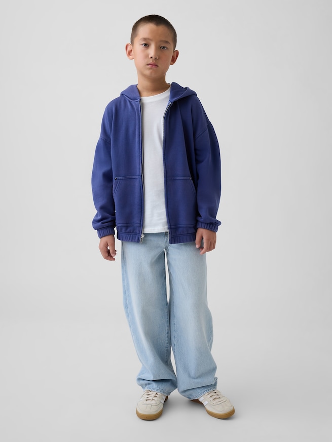 ヴィンテージソフト リラックスフィット ジップアップパーカー (キッズ)-3