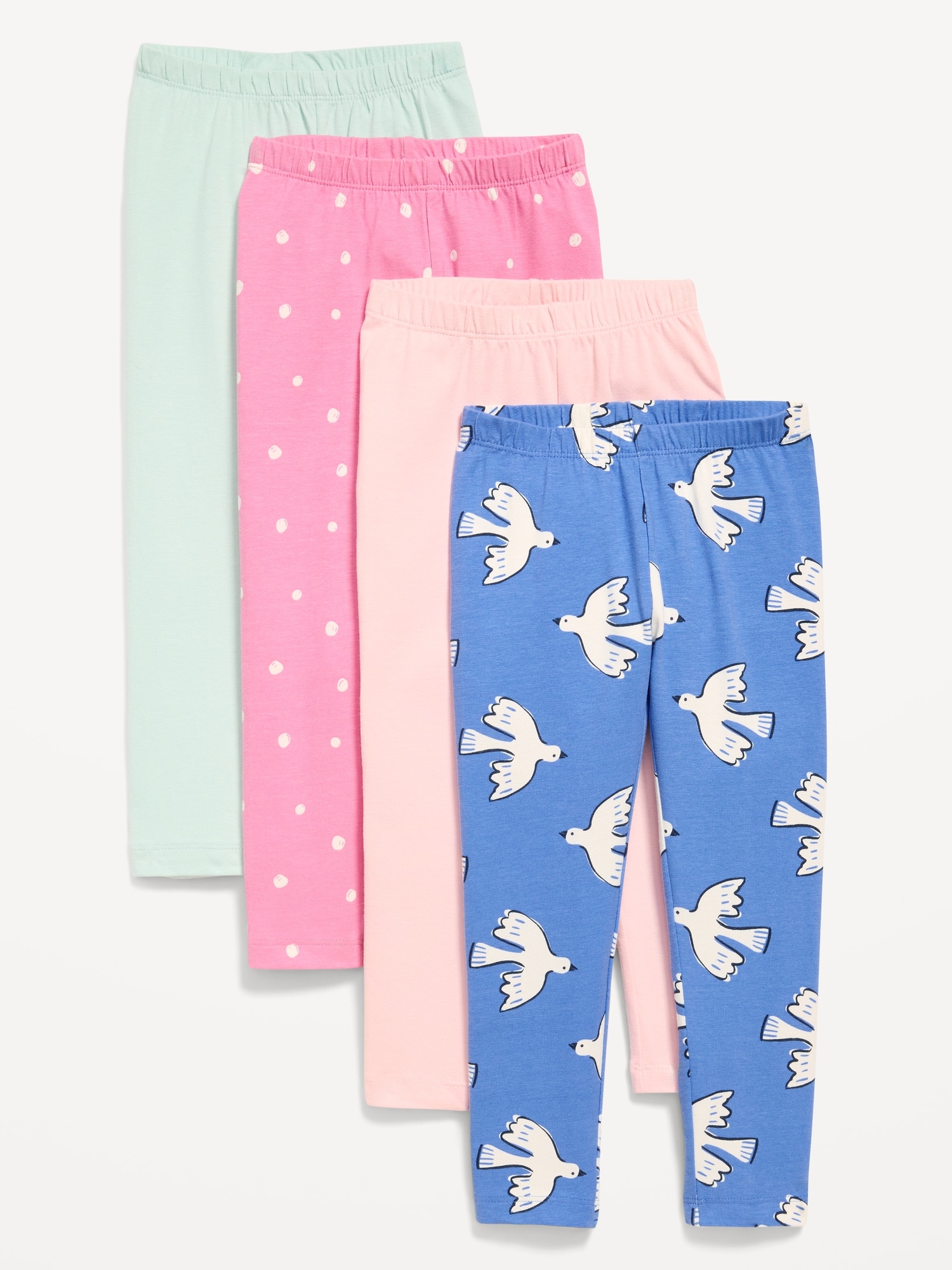 4-Pack Full-Length Jersey Leggings for Toddler Girls