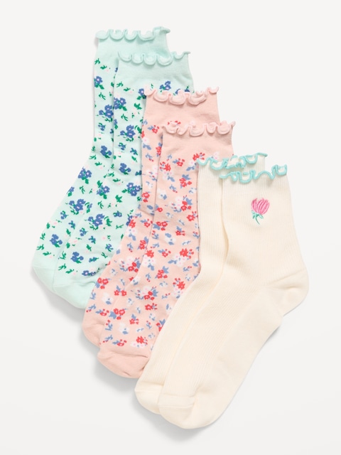 Ruffled Crew Sock 3-Pack for Women