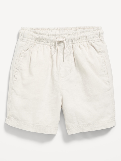 Loose Linen-Blend Dock Shorts for Toddler Boys
