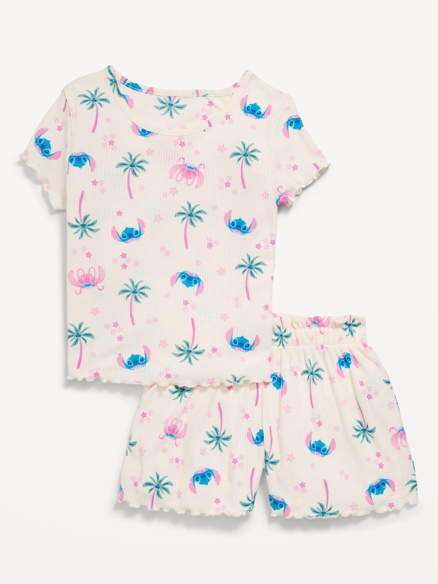 ENSEMBLE PYJAMA AVEC T-SHIRT ET SHORT À MAILLES CÔTELÉES DISNEY© POUR FILLE
