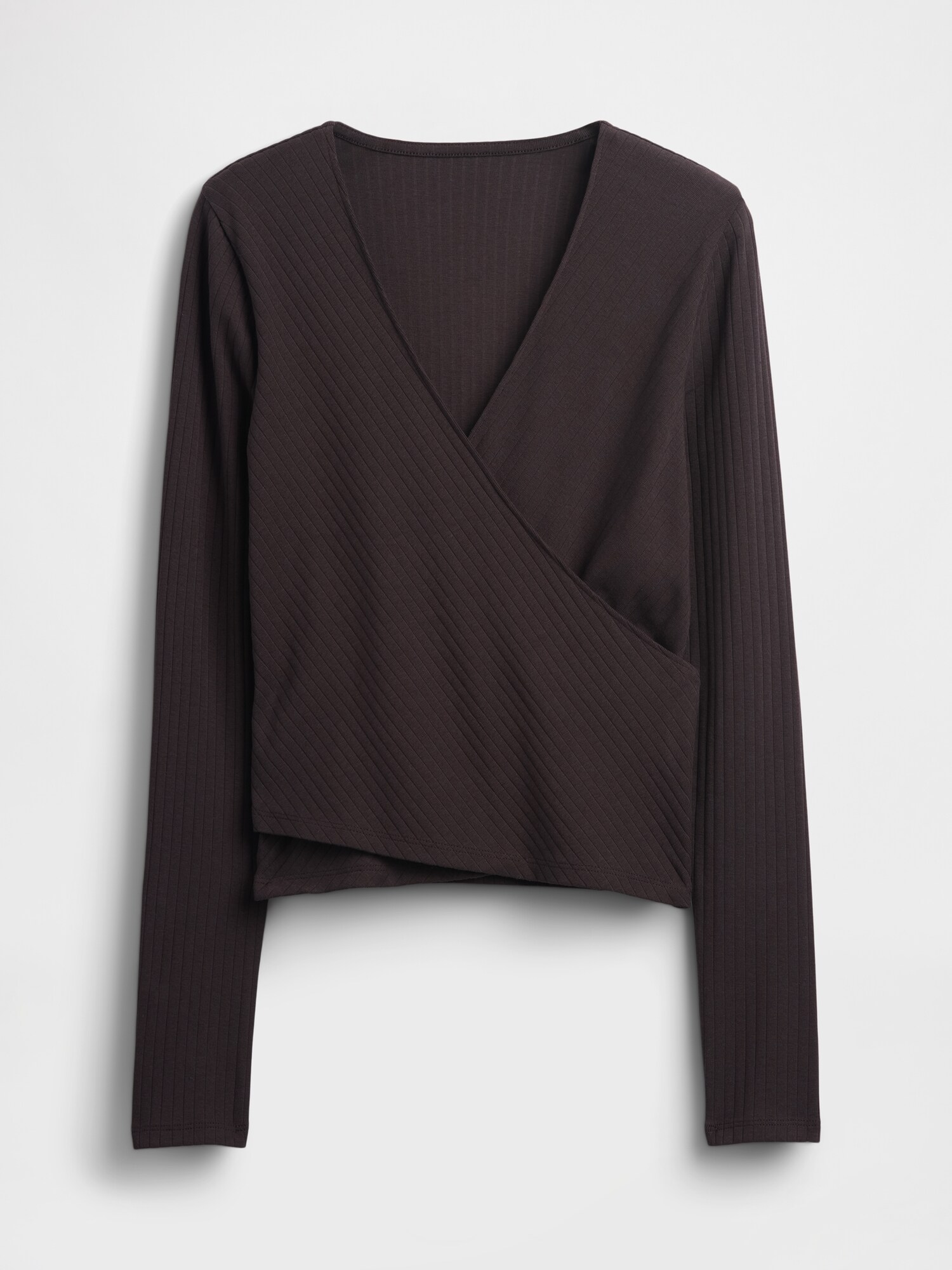 モダン ワイドリブ ラップ VネックTシャツ-4