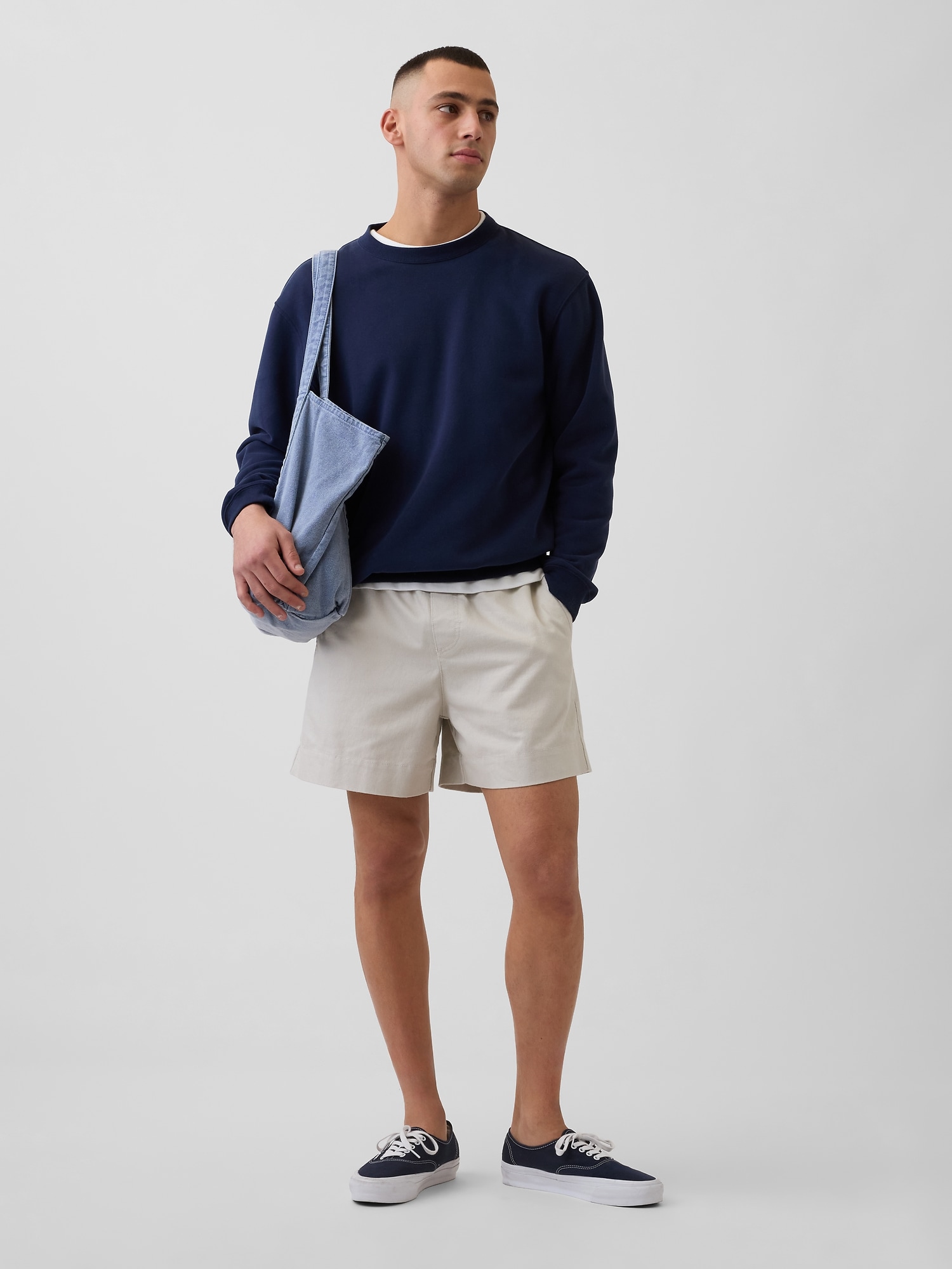 5.5" Linen-Blend Relaxed Shorts