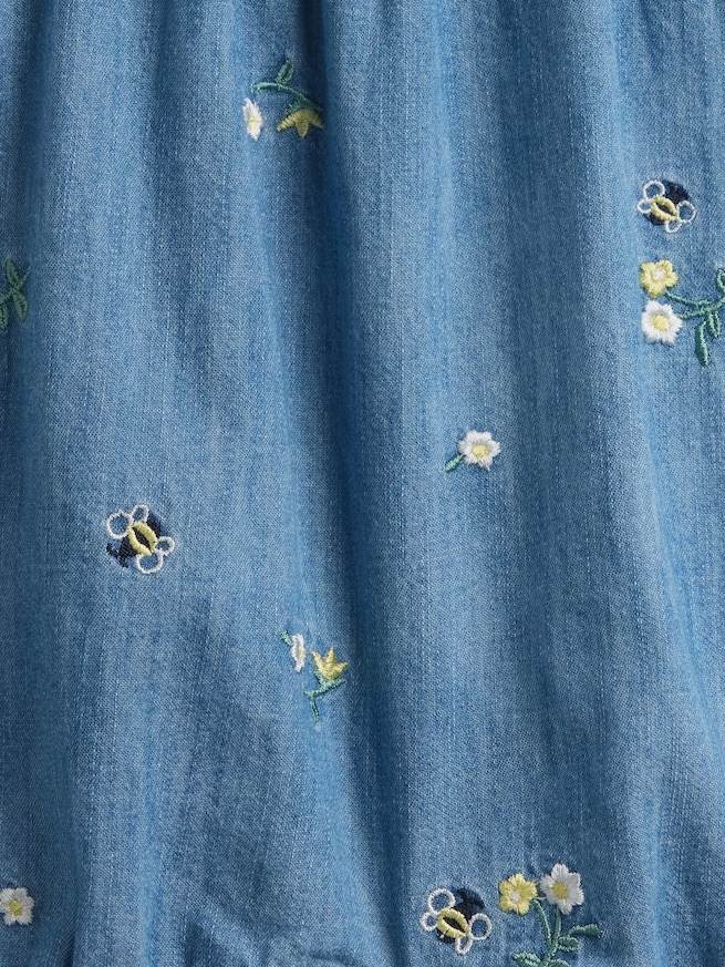 デニム ラッフルフリル ショートカバーオール (ベビー)-2