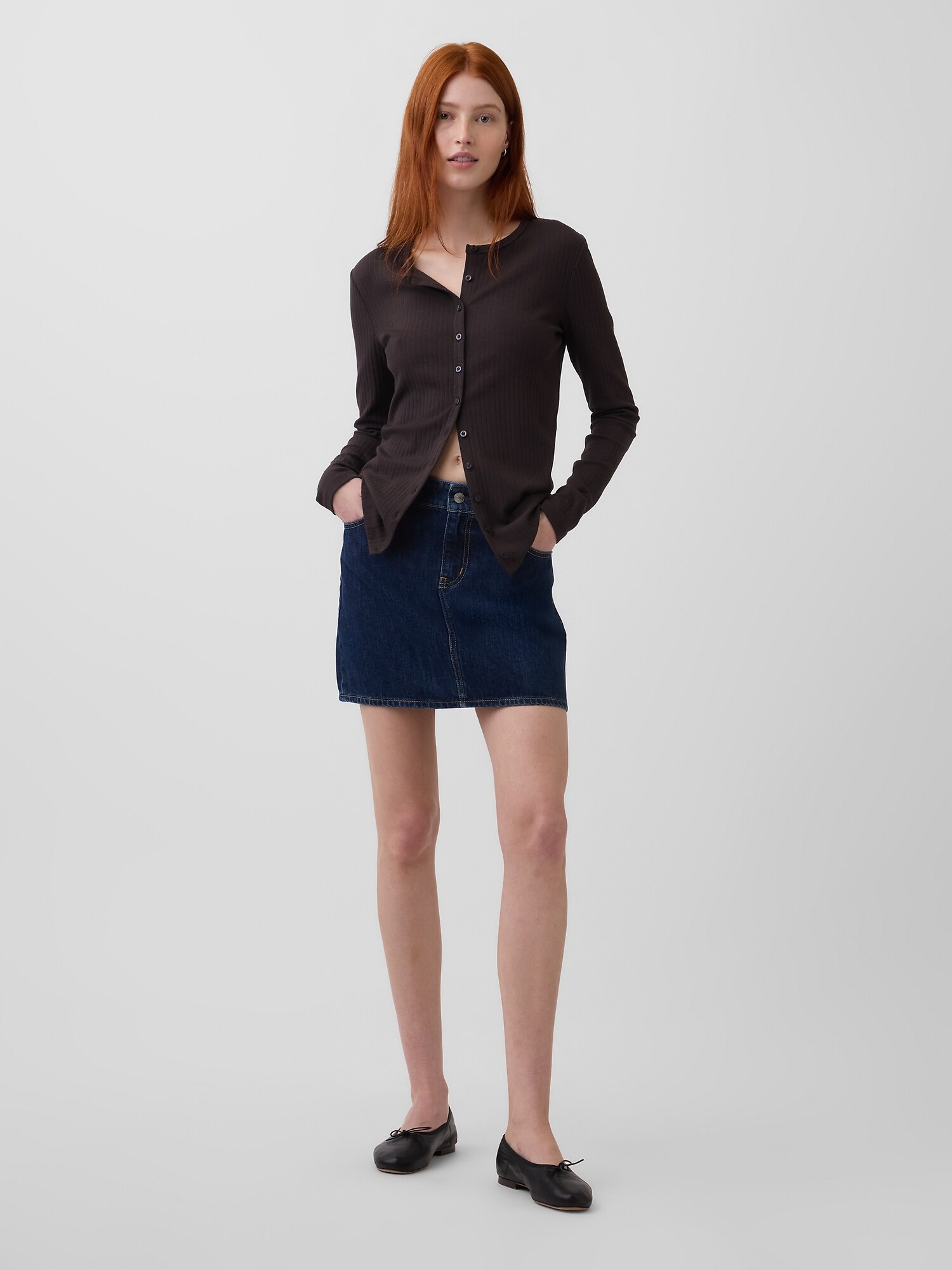 モダン ワイドリブ カーディガン-1