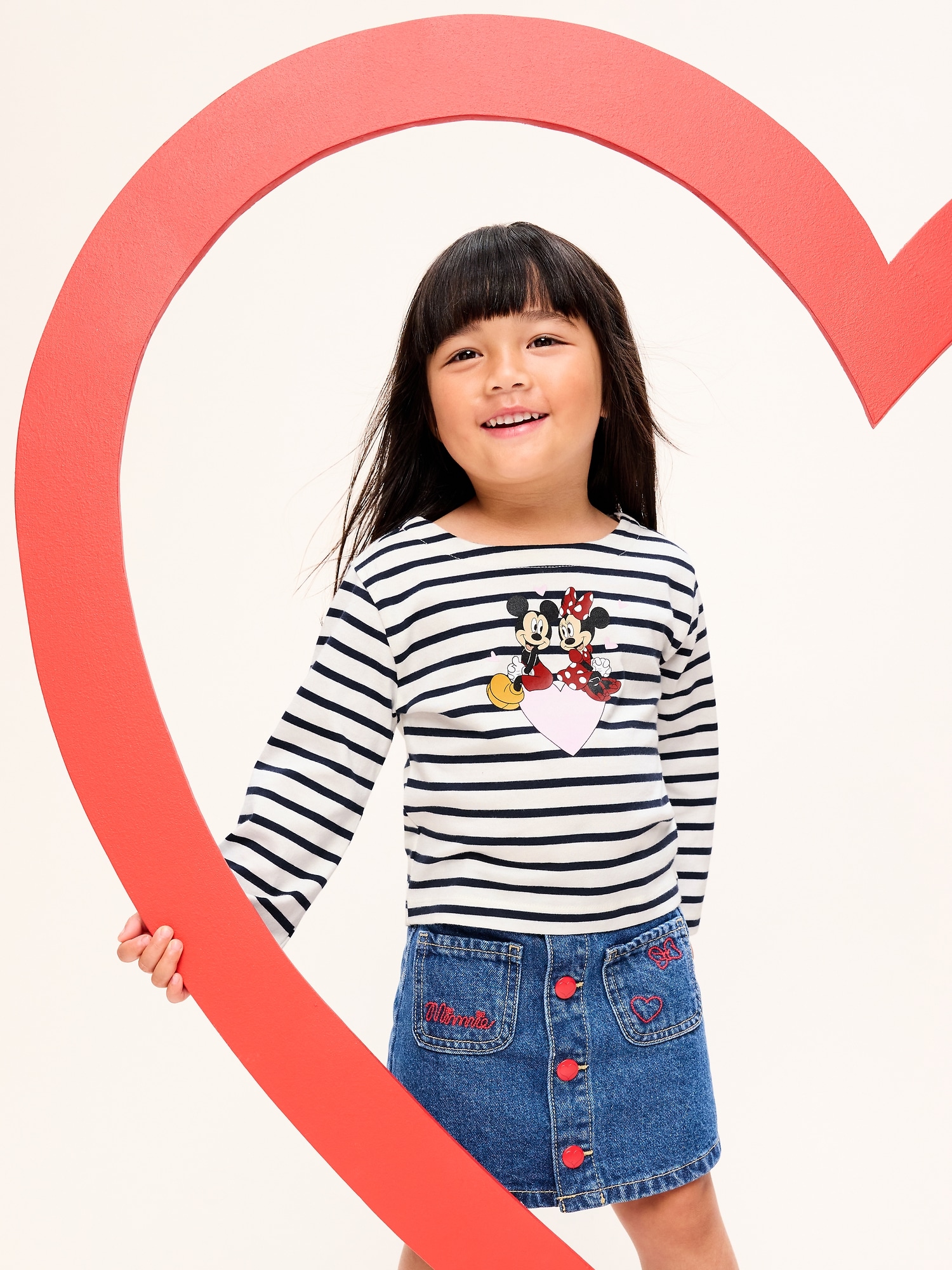 Old Navy x Disney Mickey Mouse & Minnie Mouse Boxy Boat-Neck T-Shirt for Toddler Girls