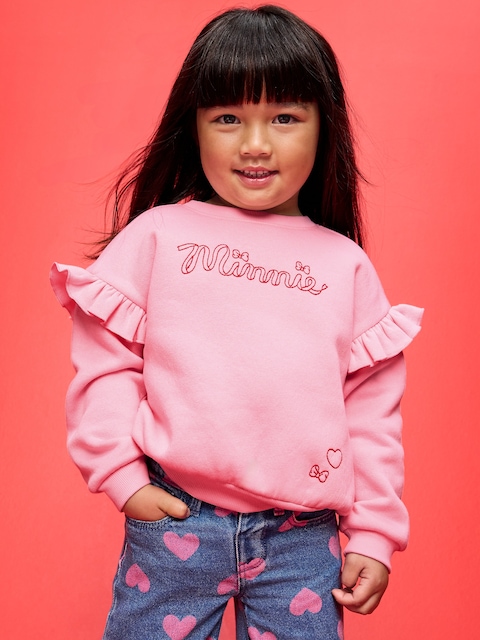 CHANDAIL EN COTON OUATÉ À MANCHES VOLANTÉES ET À BRODERIE MINNIE MOUSE OLD NAVY X DISNEY POUR TOUTE-PETITE