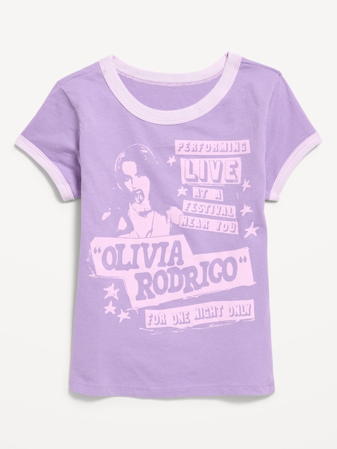 Olivia Rodrigo™ Fitted Ribbed Ringer Graphic T-Shirt for Girls