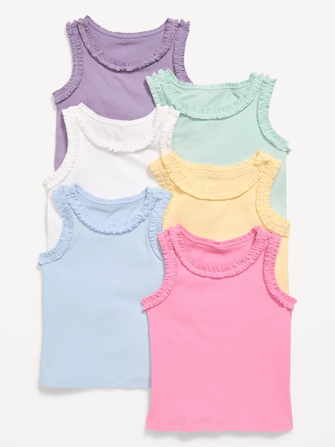 CAMISOLE BAIN DE SOLEIL À VOLANTS POUR TOUTE-PETITE FILLE (PAQUET DE 6)