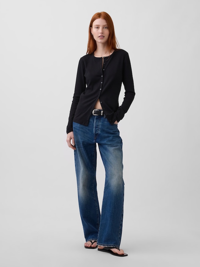 モダン ワイドリブ カーディガン-1