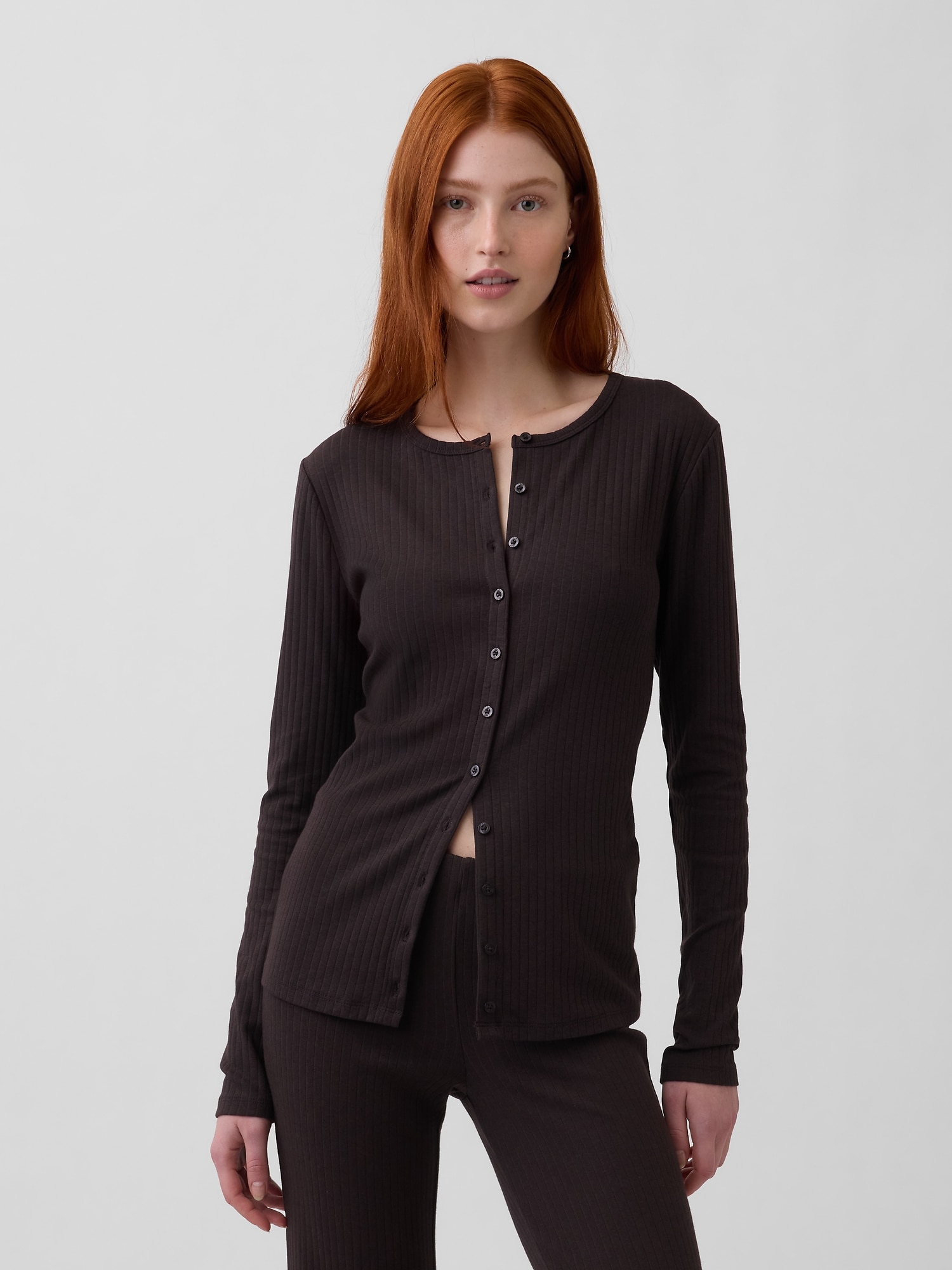 モダン ワイドリブ カーディガン-0