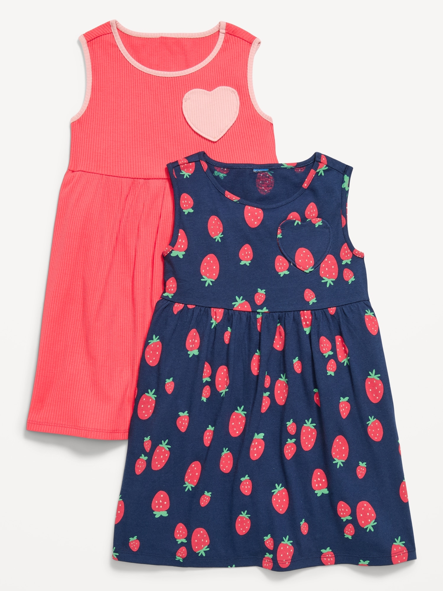 ROBE SANS MANCHES AVEC POCHE EN CŒUR POUR TOUTE-PETITE (PAQUET DE 2)