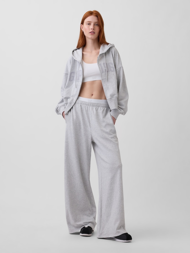 フレンチテリー オーバーサイズ GAP1969ロゴ ジップアップパーカー-1