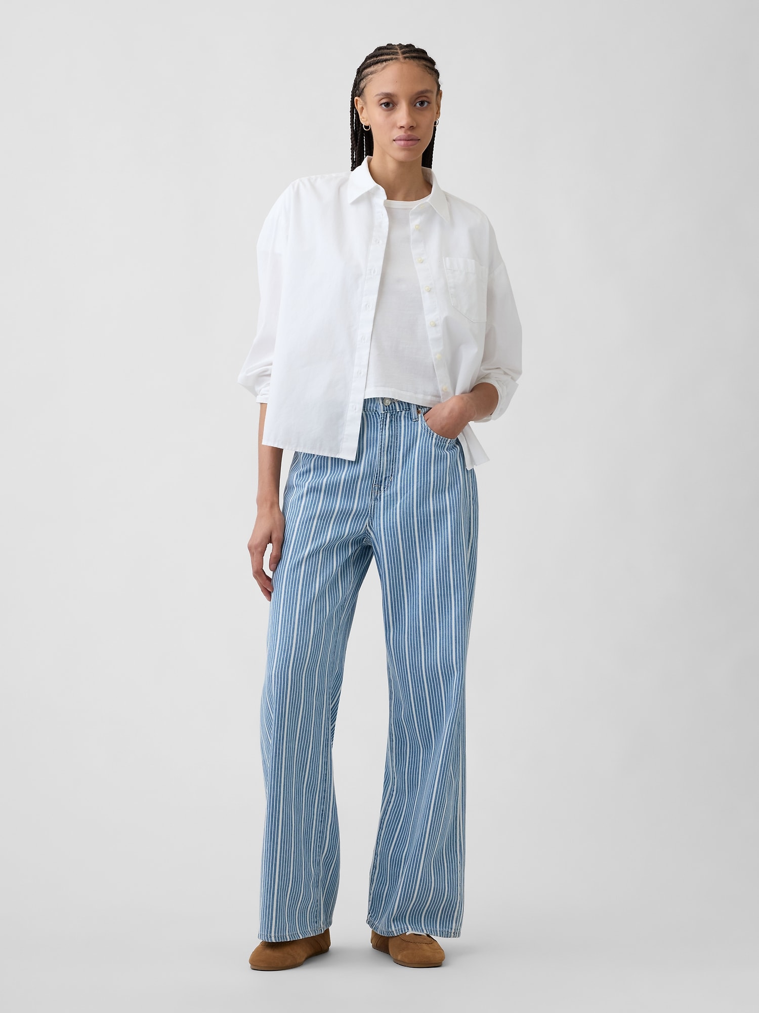 High Rise Soft Wide-Leg Jeans