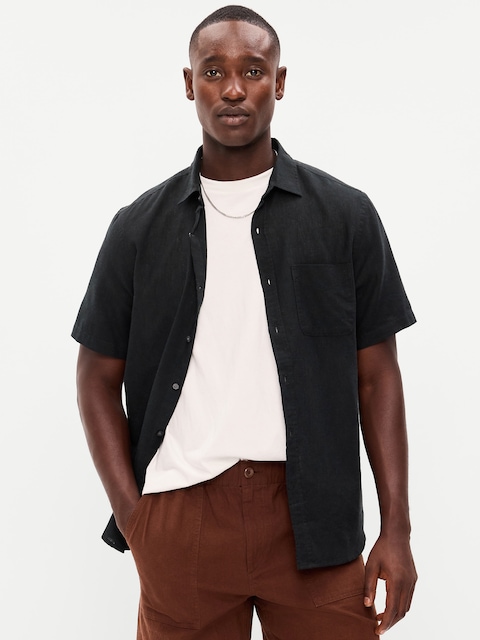 CHEMISE CLASSIQUE PASSE-PARTOUT EN MÉLANGE DE LIN