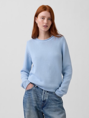 コットン100% ロールネックセーター