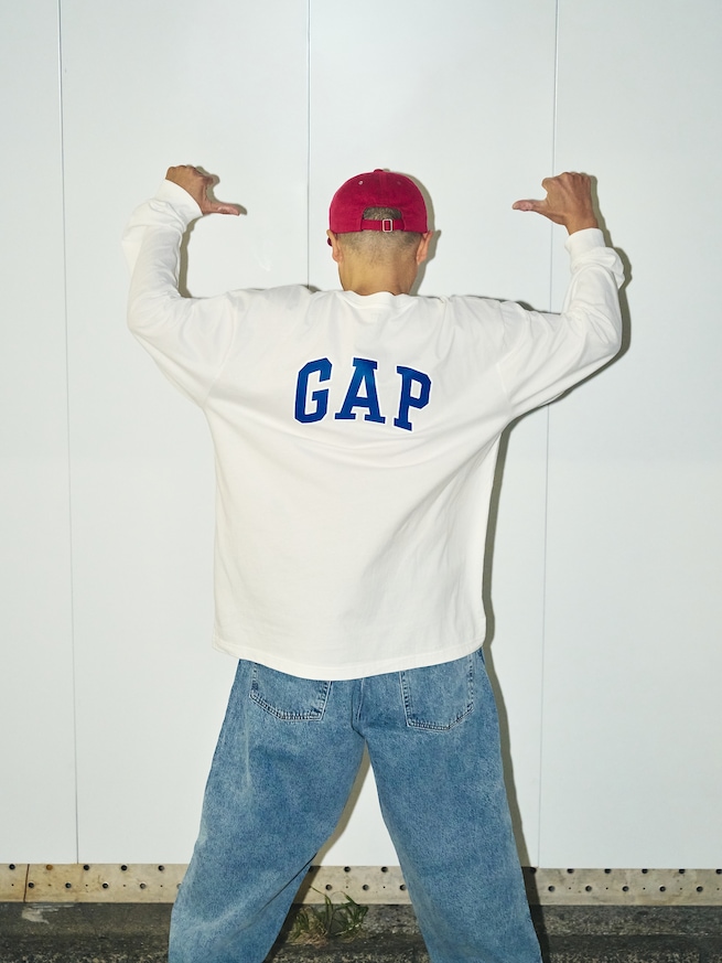 Gap&times;SDP アーチロゴ ロングスリーブTシャツ-3
