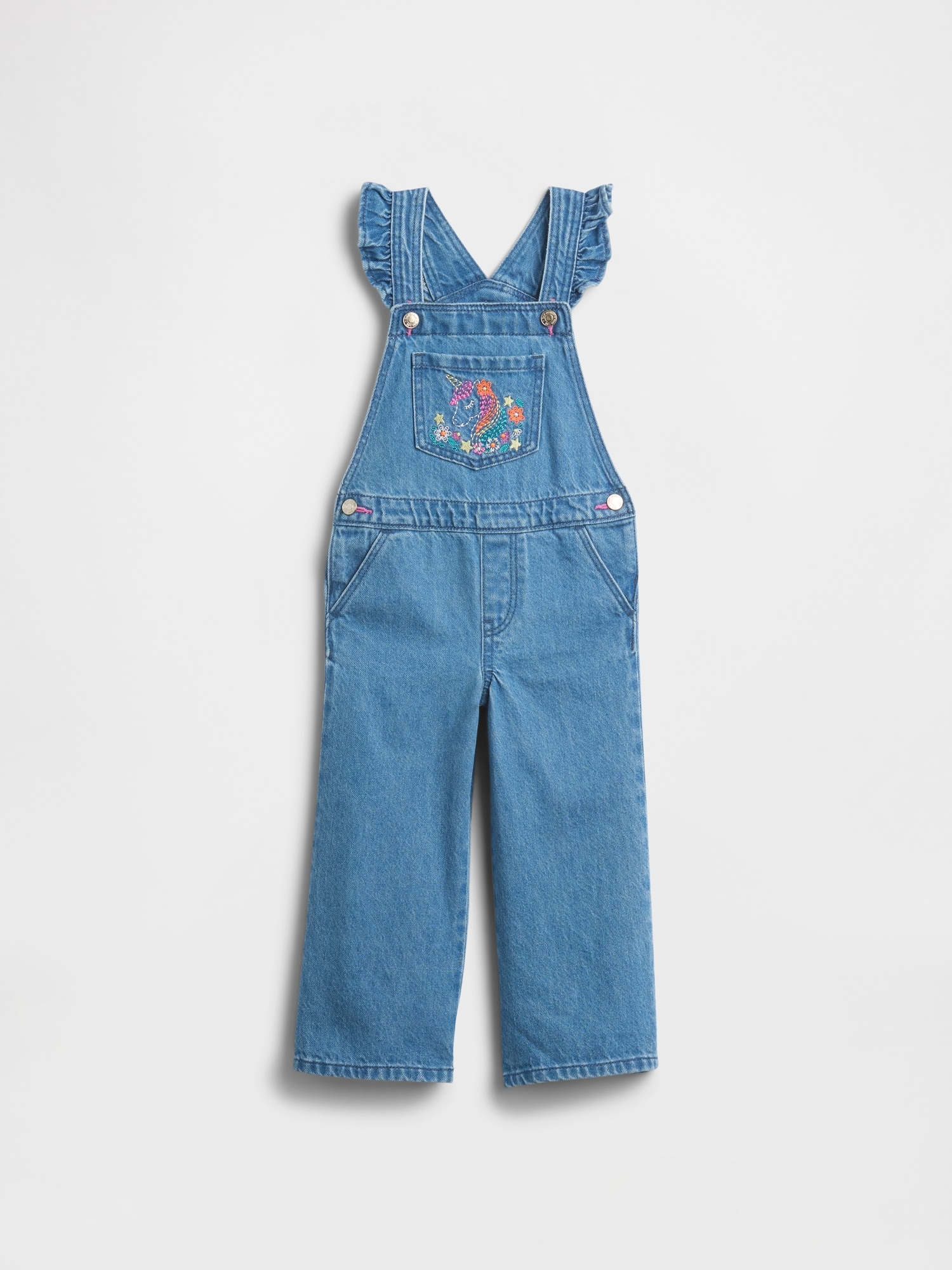 babyGap Embroidered Denim Overalls