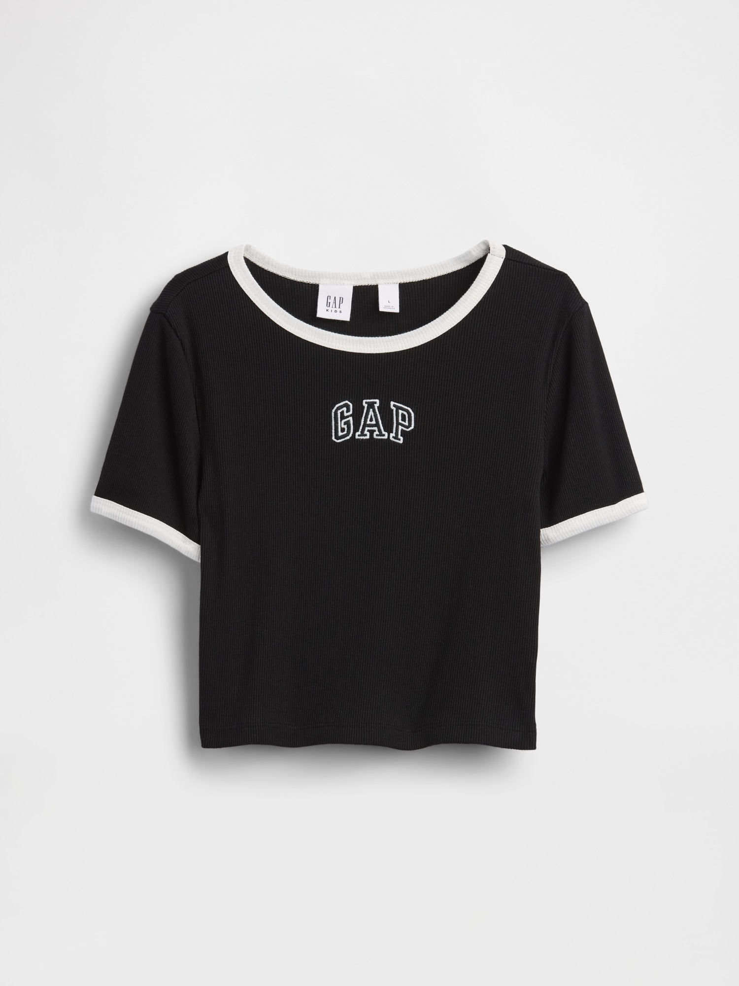 GAPロゴ リブ リンガーTシャツ (キッズ)-1