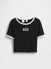 GAPロゴ リブ リンガーTシャツ (キッズ)-1