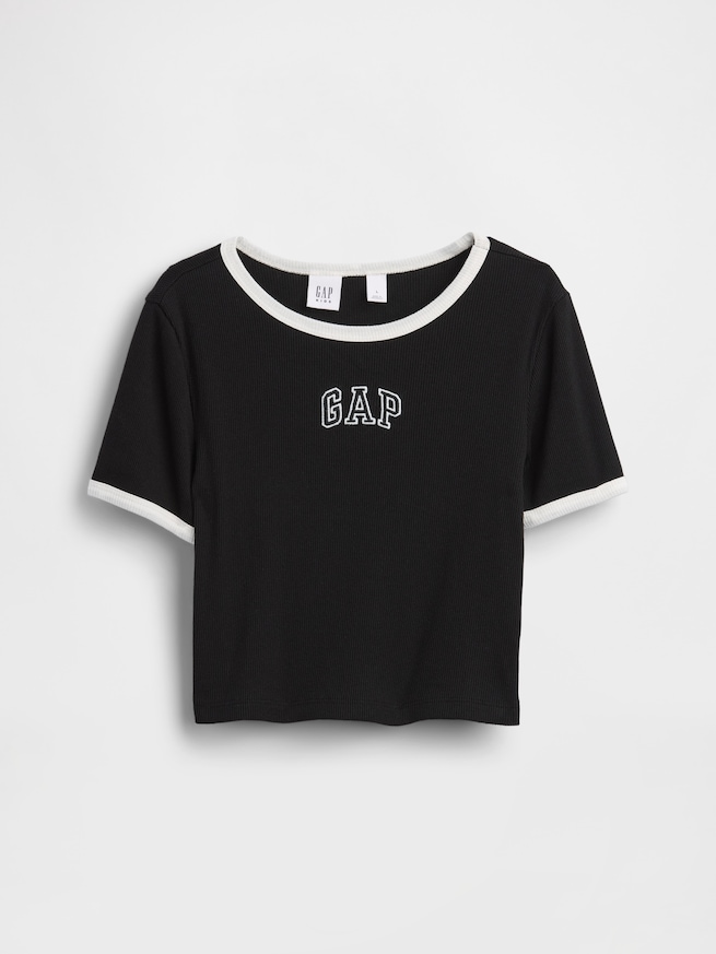 GAPロゴ リブ リンガーTシャツ (キッズ)-1