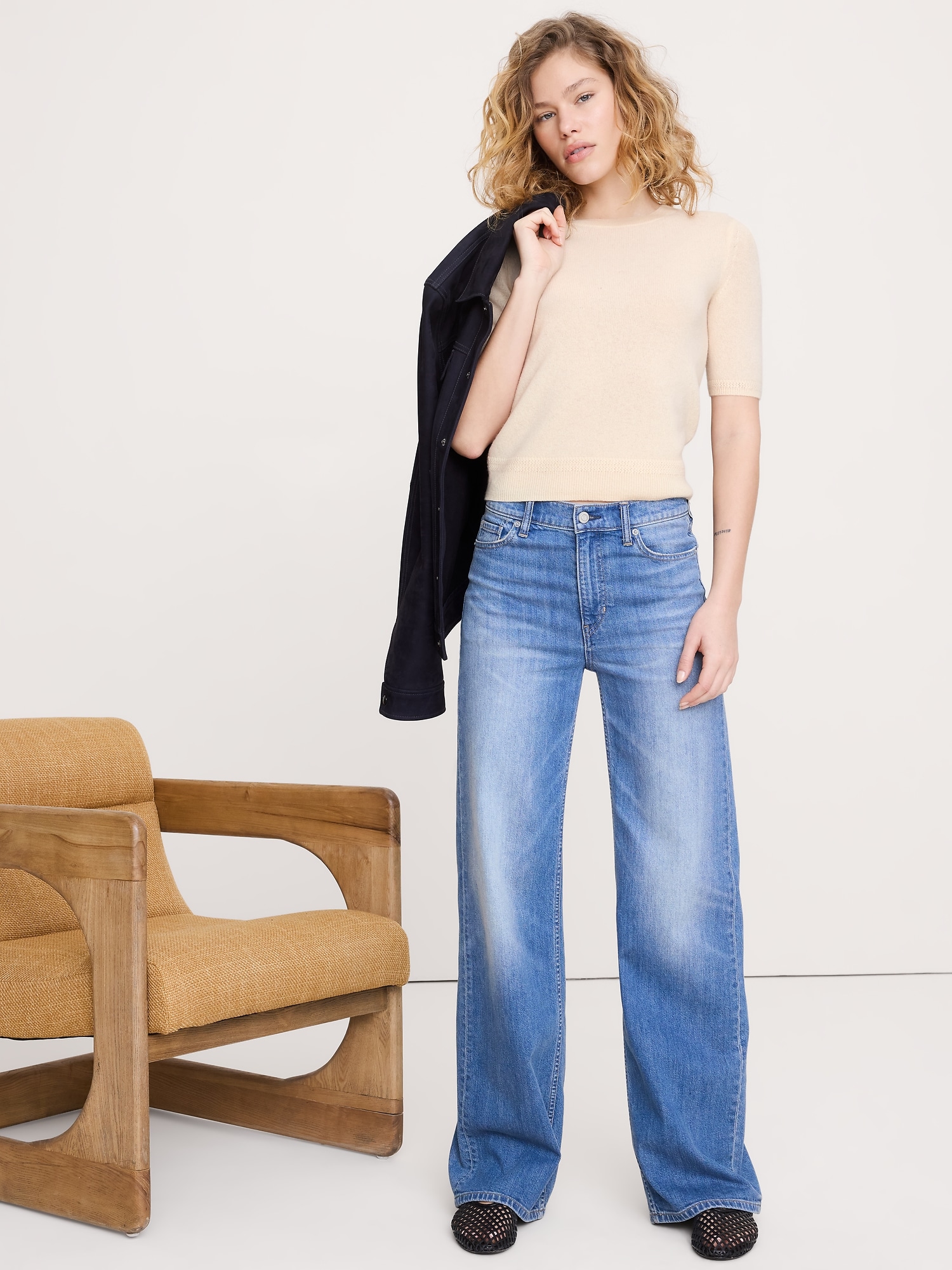 ライトウェイト カシミヤ ショートスリーブ セーター-3