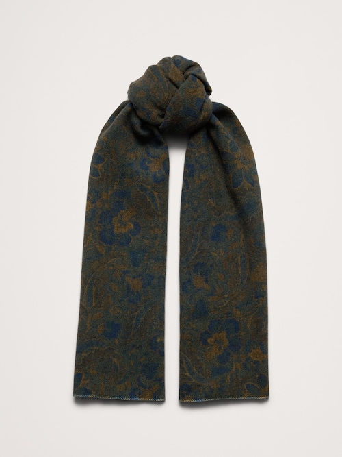 フローラル ウール ブレンド スカーフ