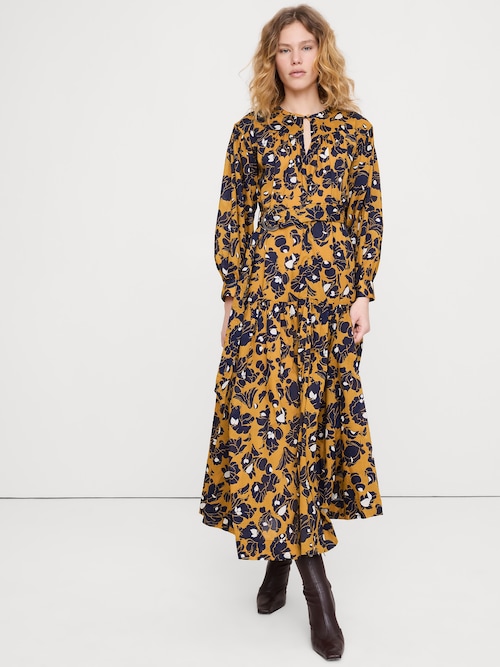 コットン ティアード マキシ シフトドレス