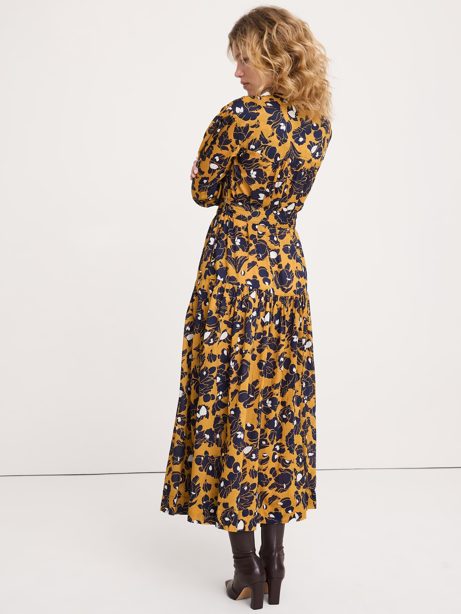 コットン ティアード マキシ シフトドレス-2