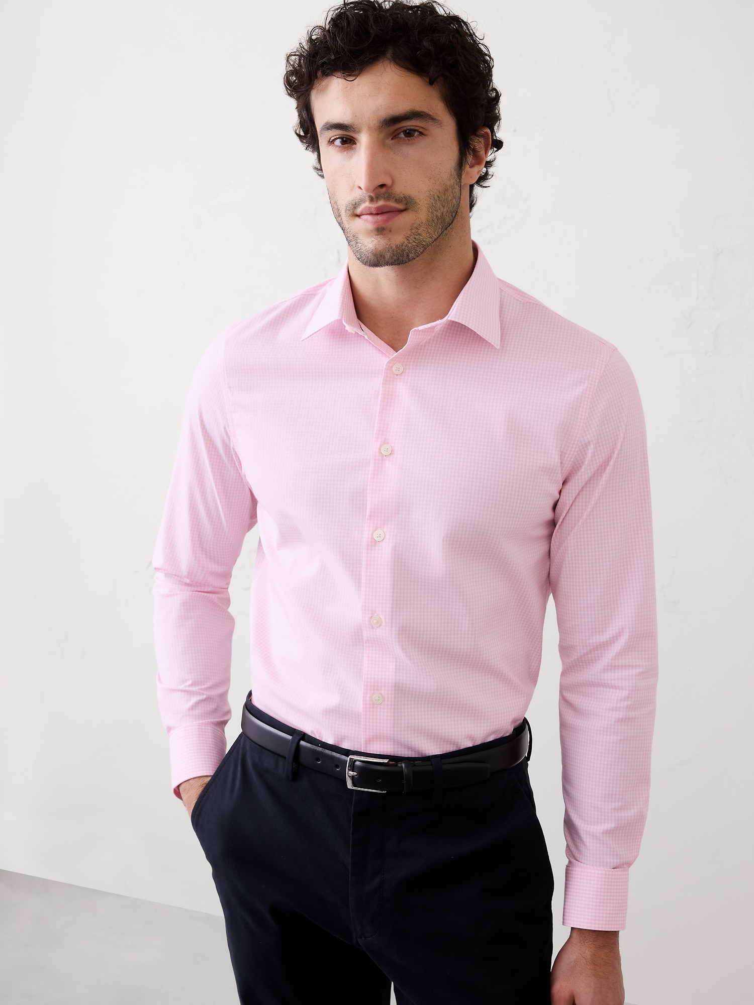 Slim-Fit Untucked Dress Shirt