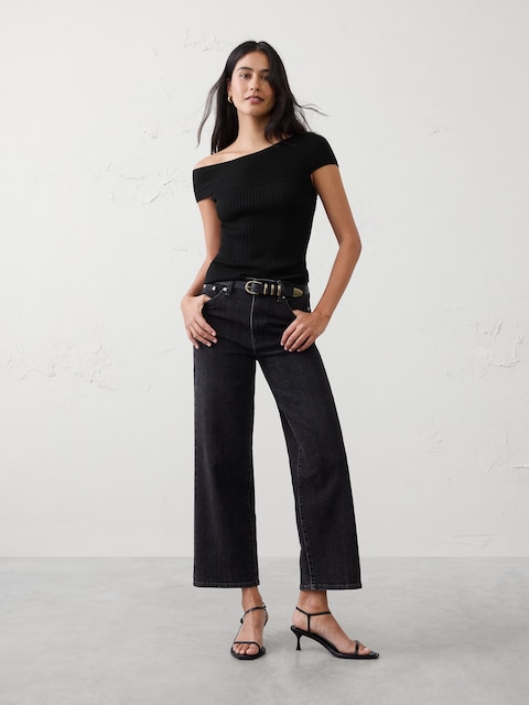 Asymmetrical Ribbed Sweater