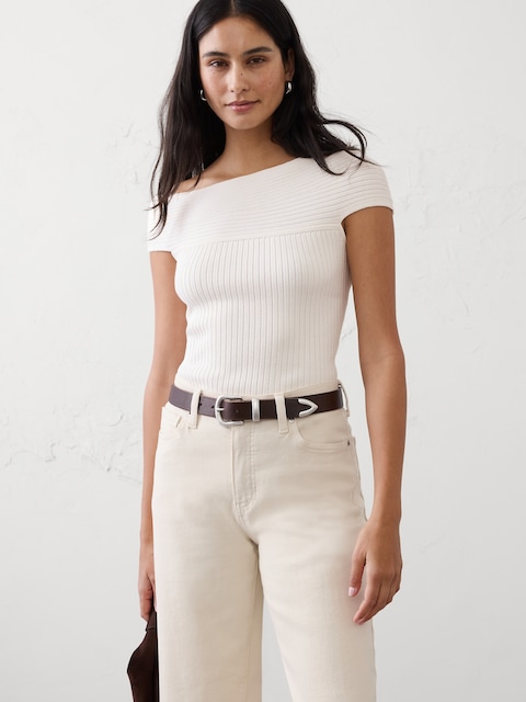 Asymmetrical Ribbed Sweater