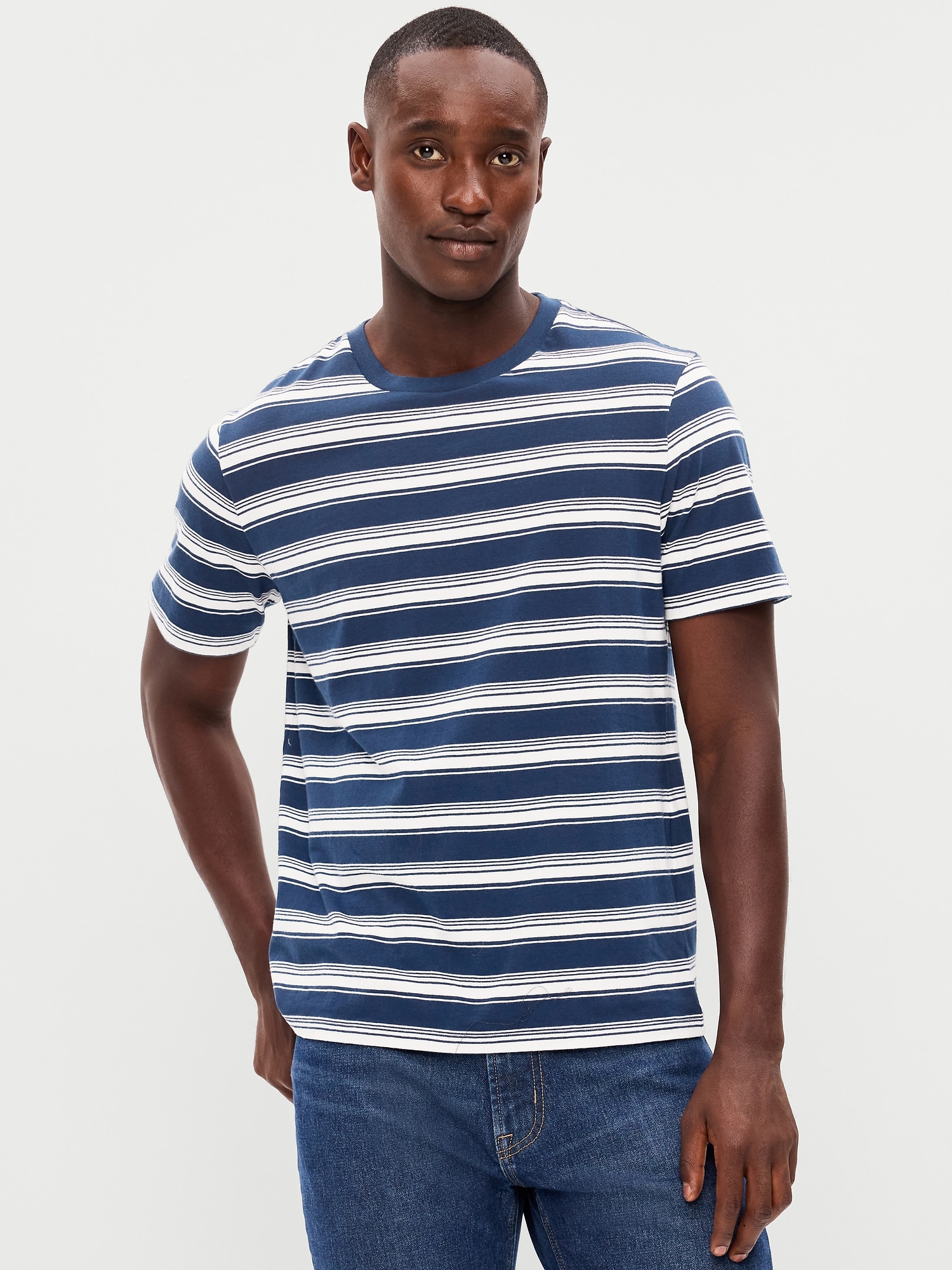 T-SHIRT RAS DU COU À RAYURES
