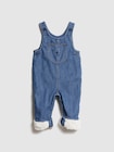 あったか裏地 デニム くまさんポケット オーバーオール (ベビー)-0