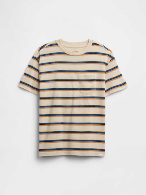 Kids Everyday Soft Stripe Pocket T-Shirt